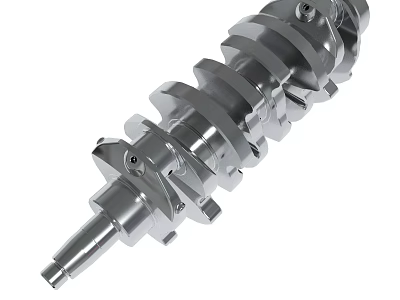 Precision Machined Metal Crankshaft With Gear Like Structures And Bolted Components For Industrial Use 3d model