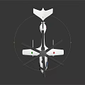 White Futuristic Space Aeronautics Concept Vehicle Model With Rotors And Wings