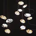 Modern Elegant Shell Shaped Chandelier With Transparent Hanging Decorative Elements 3d model