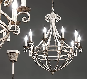 Jane European chandelier classical chandelier 3d model