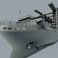 Modern Warship With Multi Layer Structure Deck Equipment And Hull Number 111 3d model