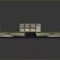Natural Landscape Model With Green Grass Building And Curved Pathways Design