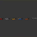 Colorful Model Airplanes In Various Colors Displayed On Dark Background
