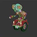 modern robot unicycle robot twin-wheeled robot 3d model