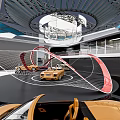 Modern Audi Exhibition Booth Showcase With Displayed Luxury Cars And Stylish Design