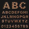 Vintage Alphabet Shaped Decorative Lights With Bulb Accents And Complete Letter Collection