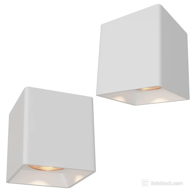Modern White Downlights And Spotlights With LED Light Source For Home Interior Lighting 3d model