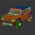 Orange Off Road SUV with Black Roof Rugged Tires and Modern Front Styling