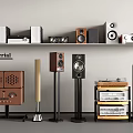 Modern Audio Bluetooth Audio Subwoofer Vertical Audio Amplifier Speaker 3d model