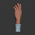 Red Human Hand Organ Displayed With Blue Cuff On Dark Surface Background 3d model