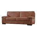 Brown Leather Two Seater Sofa With Modern Design Comfortable Armrests And Stable Structure 3d model