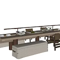 Sales Office Negotiate Rest Area Desk and Chair Combination 3d model