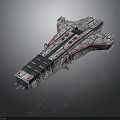 Futuristic Sci Fi Spaceship Hull With Armored Deck And Module Details