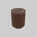 Solid Walnut Wood Ribbed Round Nightstand With Three Exquisite Storage Drawers For Modern Bedroom