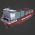 Royal Atlantic Line Container Ship With Red Hull White Superstructure And Colored Containers