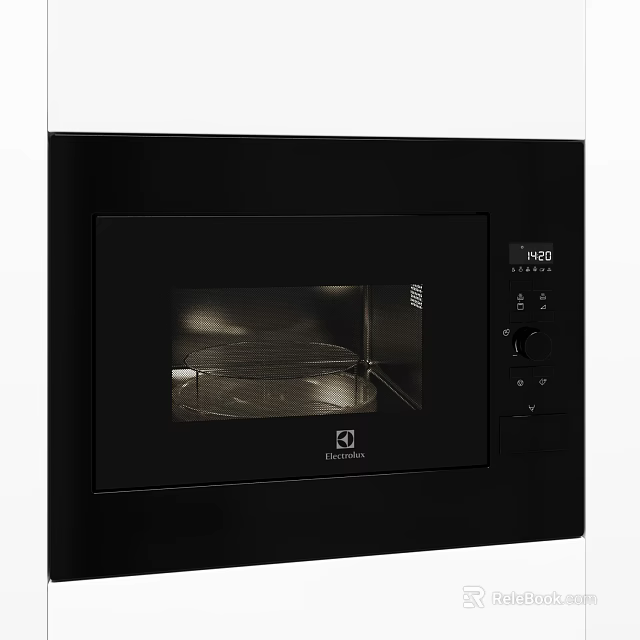 Black Electrolux Microwave Oven With Modern Design And Digital Control Panel 3d model 