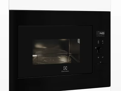 Black Electrolux Microwave Oven With Modern Design And Digital Control Panel 3d model