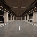 Modern Parking Garage Interior With Well Lit Space Marked Lanes And Parked Cars