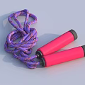 Purple Coiled Skipping Rope With Pink Handles Black Ends Sports Equipment For Fitness