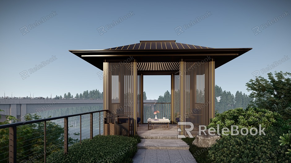 new chinese style pavilion residential area pavilion model