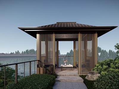 new chinese style pavilion residential area pavilion model