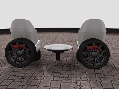 Modern Casual Sofa Combination White Tiger Supercar Furniture 3d model