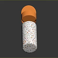 Stylish H2O Water Bottle Featuring Orange Lid White Body And Colorful Speckles For Daily Use