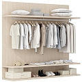 Log open multi-function wardrobe 3d model