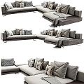 minotti modern multi-person sofa sofa double sofa leisure sofa living room sofa leather sofa corner sofa 3d model