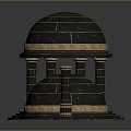 Black Dome Classical Architecture Models With Golden Decorations Circular Bases And Columns 3d model