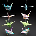 Colorful Origami Crane Hanging Decorations As Decorative Paper Crafts For Home Decor