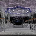 Luxurious Banquet Hall With Crystal Chandeliers White Chairs And Elegant Stage Lighting Design
