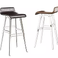 Modern Bar Stools Featuring Leather Upholstered Seats And Metal Frames In Two Colors