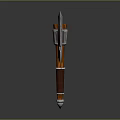 Medieval Battle Axe Weapon With Decorative Metal Head And Wooden Handle