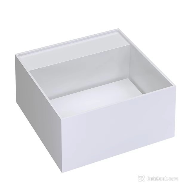Modern White Square Ceramic Bathroom Sink With Simple Design For Home Use 3d model 