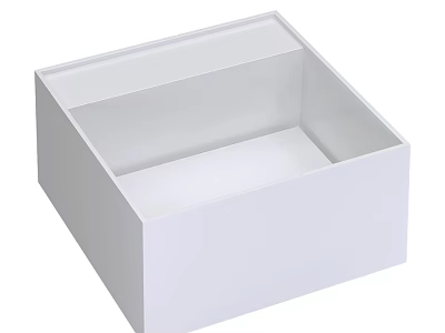 Modern White Square Ceramic Bathroom Sink With Simple Design For Home Use 3d model