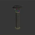 Classical Architectural Stone Column With Intricate Capital And Base Details