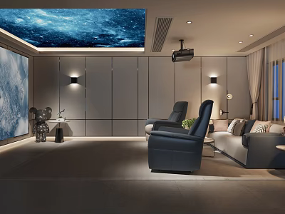 modern video room 3d model