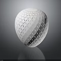 Modern Architectural White Spherical Sculpture With Diamond Hollow Pattern Design
