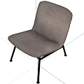 Light Gray Velvet Accent Chair With Modern Design And Black Metal Legs
