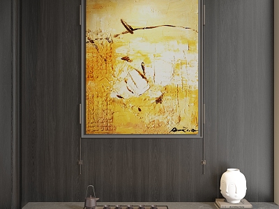 Antique abstract oil painting 3d model