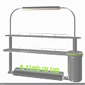 Modern Metal Display Shelf Stand On End With Multiple Layers And Lighting 3d model