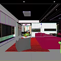 Modern Living Dining Room Interior With Beige Sofa Armchairs Coffee Table And Area Rug