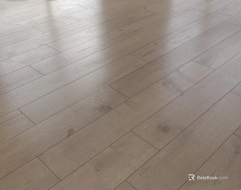 Light Brown Polished Wooden Floor With Smooth Surface And Wood Grain Patterns 3d model 