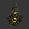 Detailed Batman Bust Sculpture With Black Helmet And Yellow Bat Symbol