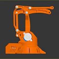 Game Movie Mechanical Character Orange Mechanical Arm Structure With Joints And Components