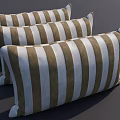 Brown And White Striped Decorative Pillows For Home Sofa Cushions 3d model
