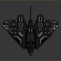 Futuristic Black Spacecraft with Intricate Geometric Patterns for Space Aerospace Exploration 3d model
