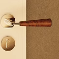 Stylish Wooden Metal Door Handle With Modern Minimalist Design For Home Interior