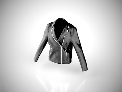 Black Leather Jacket with Zipper And Button Details Simple Stylish Design For Modern Fashion 3d model